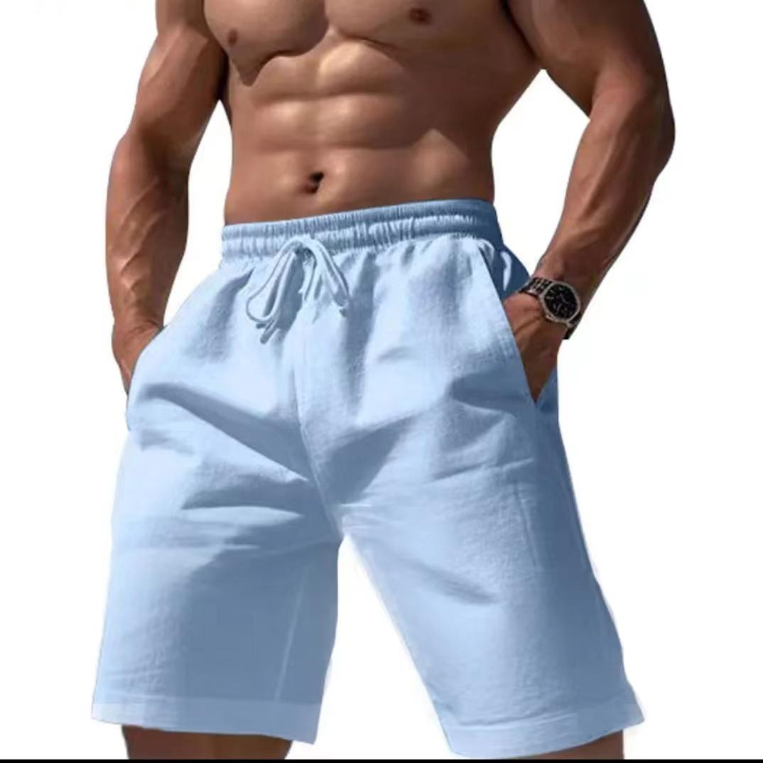 Linen shorts drawstring elastic waist straight legs solid color breathable daily beach five-point casual pants M
Linen shorts drawstring elastic waist straight legs solid color breathable daily beach five-point casual pants M