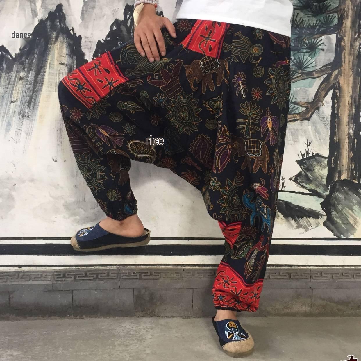 Непальські Донгба Унісекс Шаровари з широкою ластівкою, Етнічні танцювальні штани з тайської бавовни, Великий розмір One Size
Непальські Донгба Унісекс Шаровари з широкою ластівкою, Етнічні танцювальні штани з тайської бавовни, Великий розмір One Size