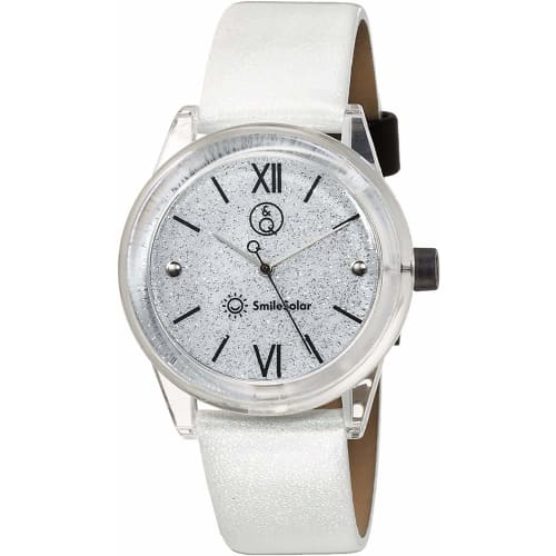 Citizen Q&Q Women s Smile Solar Analog Watch with Waterproof Leather Strap, RP18-002, White
Citizen Q&Q Women s Smile Solar Analog Watch with Waterproof Leather Strap, RP18-002, White
