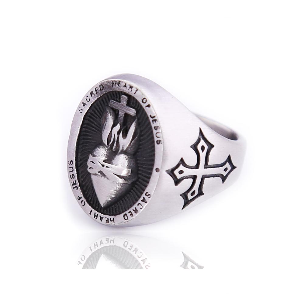 Vintage Stainless Steel Sacred Heart of Jesus Ring for Men Women Fashion Catholic Letter Heart Shaped Cross Rings Amulet Jewelry 7
Vintage Stainless Steel Sacred Heart of Jesus Ring for Men Women Fashion Catholic Letter Heart Shaped Cross Rings Amulet Jewelry 7