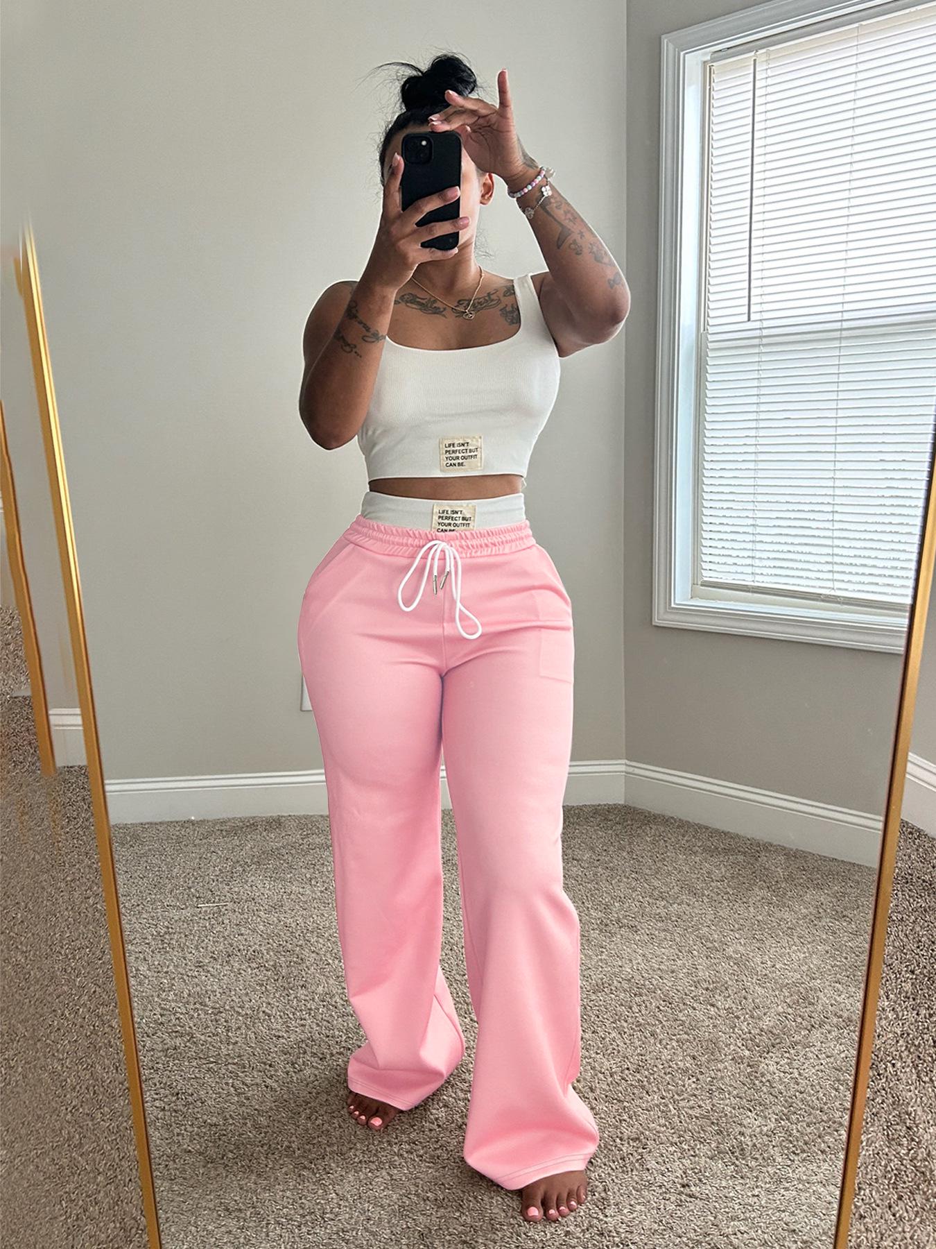 TW693-1 European & American Fashion Sports Vest and High Waist Drawstring Wide Leg Pants Set for Women. XL
TW693-1 European & American Fashion Sports Vest and High Waist Drawstring Wide Leg Pants Set for Women. XL