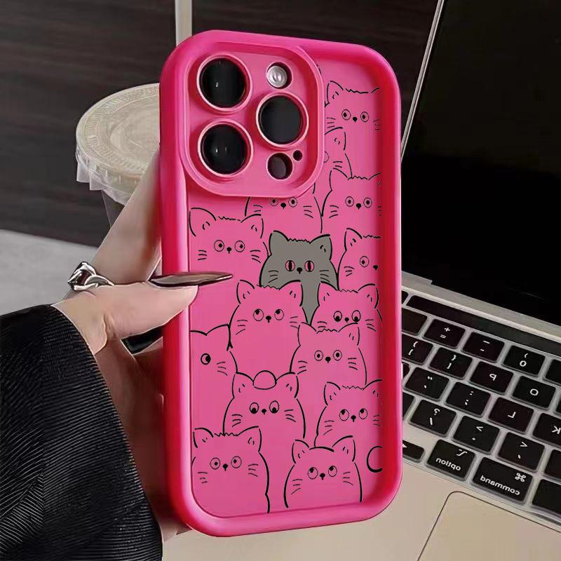 Cute Cartoon Cat Silicone Phone Case For iPhone 16 15 14 13 12 11 Pro Max X XR XS Max 7 8 Plus Shockproof Soft Bumper Back Cover iPhone XS Max рожевий червоний колір
Cute Cartoon Cat Silicone Phone Case For iPhone 16 15 14 13 12 11 Pro Max X XR XS Max 7 8 Plus Shockproof Soft Bumper Back Cover iPhone XS Max рожевий червоний колір