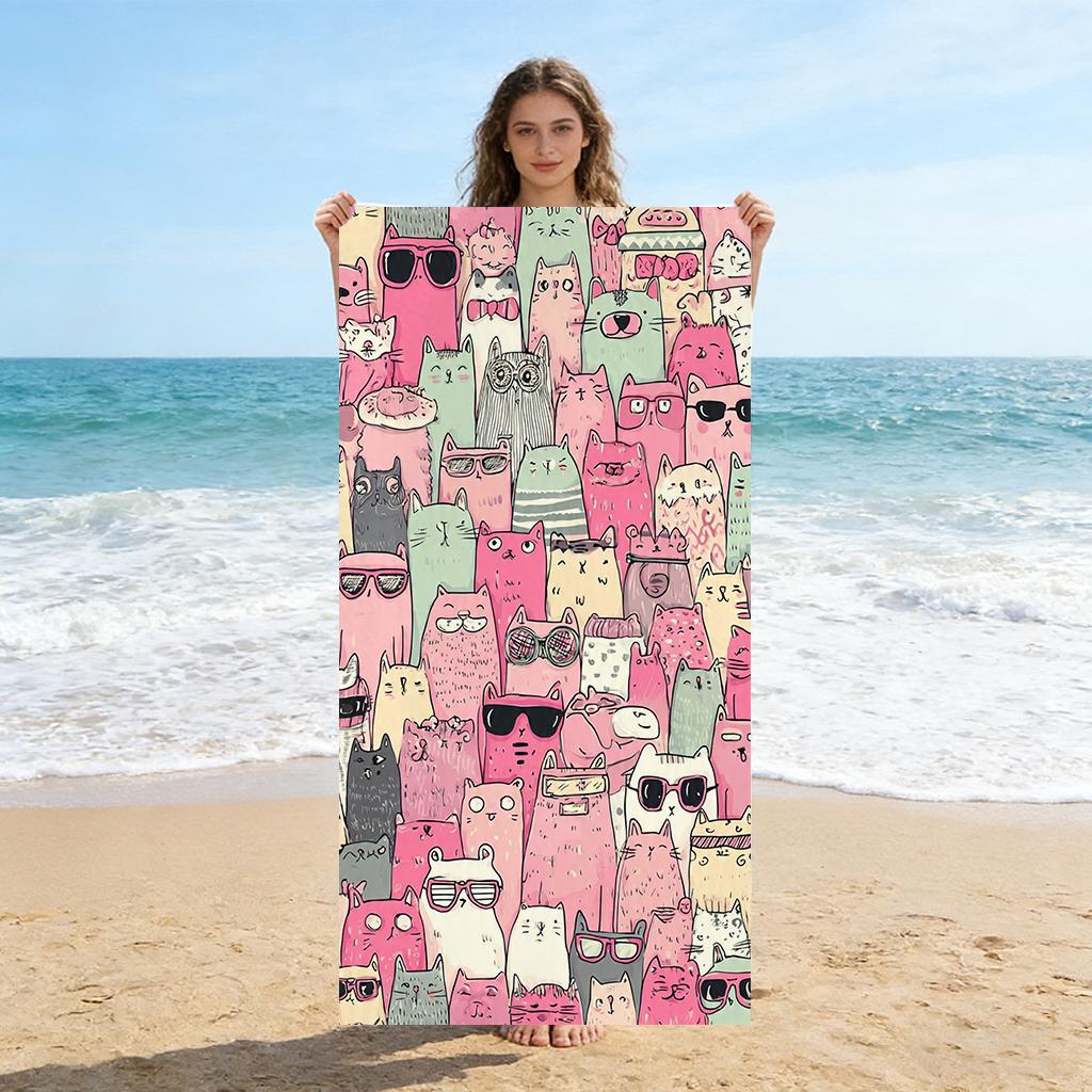 Cartoon Sunglasses Cat Group Beach Towel Quick-drying Towel Super Absorbent Suitable for Beach Pool Summer Gift for Friends W40*H60(CM)
Cartoon Sunglasses Cat Group Beach Towel Quick-drying Towel Super Absorbent Suitable for Beach Pool Summer Gift for Friends W40*H60(CM)