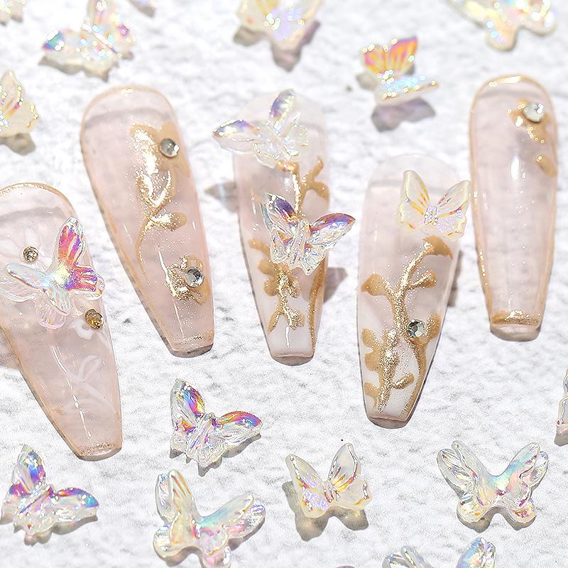 100pcs Iridescent Japanese Aurora Butterfly Nail Art Charms Resin Rhinestones Accessories
100pcs Iridescent Japanese Aurora Butterfly Nail Art Charms Resin Rhinestones Accessories