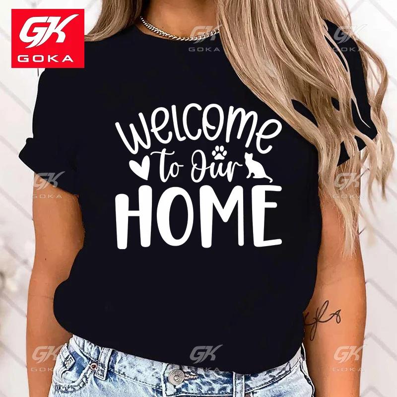 High Quality Clothes Hot Cat Welcome To Our Home Funny Ctton T Shirt Women Tops Harajuku Print Fashion Short Sleeve Casual Tees 3XL
High Quality Clothes Hot Cat Welcome To Our Home Funny Ctton T Shirt Women Tops Harajuku Print Fashion Short Sleeve Casual Tees 3XL