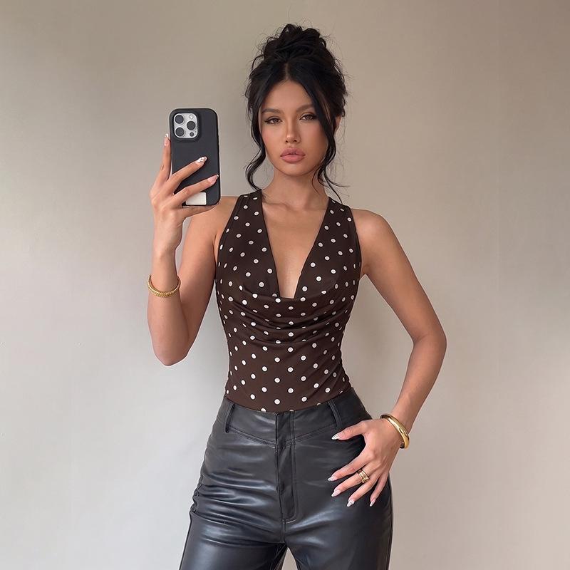 Womens Polka Dot Sleeveless High Neck Bodysuit S коричневый
Womens Polka Dot Sleeveless High Neck Bodysuit S коричневый