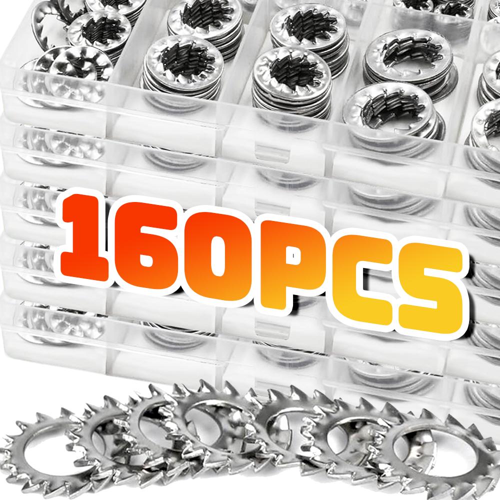 160pcs External Tooth Washers Assortment Kit Stainless Steel Star Locking Washers M3 M4 M5 M6 M8 M10 M12 Multi-tooth Lock Discs Hardware Set серебряный
160pcs External Tooth Washers Assortment Kit Stainless Steel Star Locking Washers M3 M4 M5 M6 M8 M10 M12 Multi-tooth Lock Discs Hardware Set серебряный