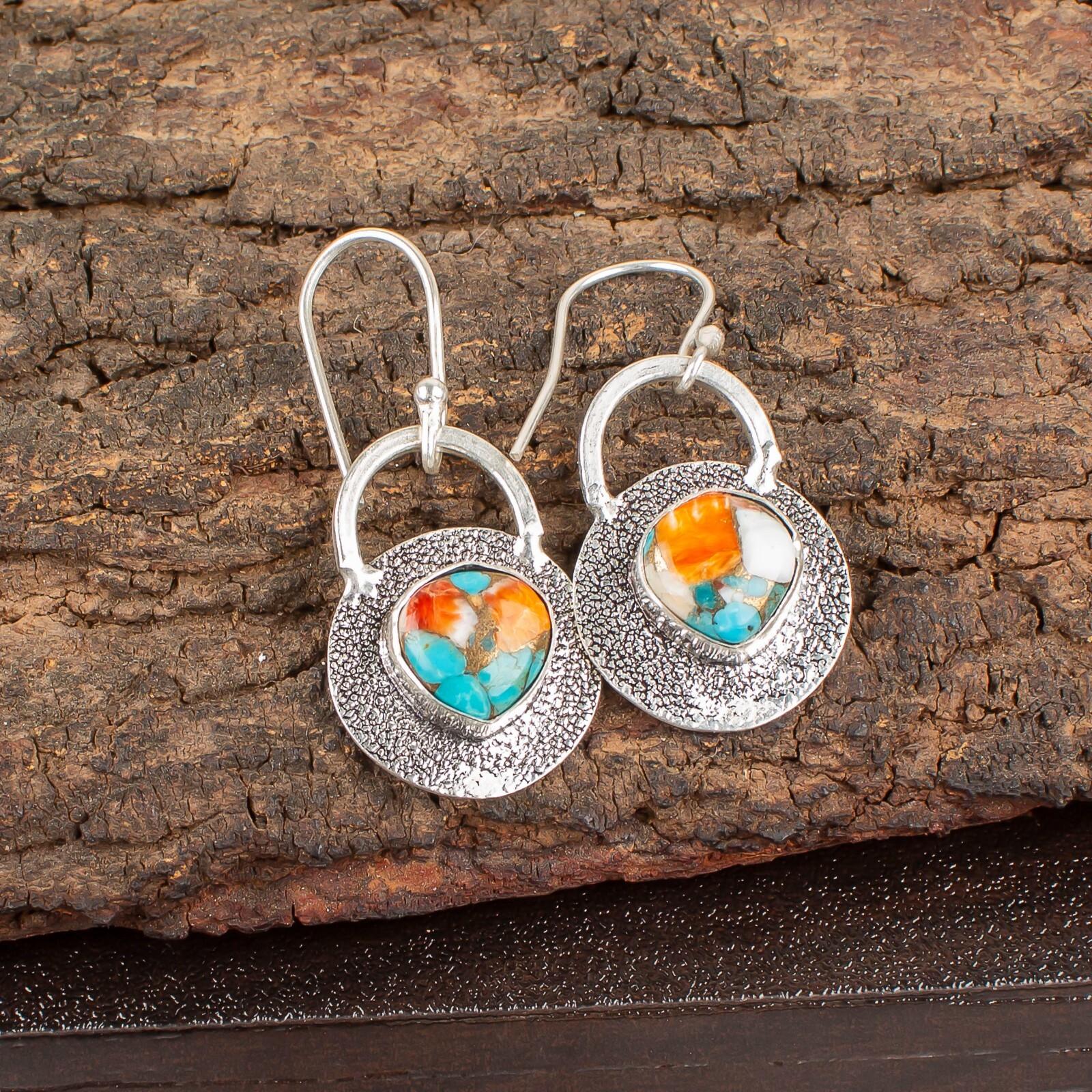Spiny Oyster Gemstone 925 Sterling Silver Jewelry Earrings 1.30 Gift For Her EE-63-38
Spiny Oyster Gemstone 925 Sterling Silver Jewelry Earrings 1.30 Gift For Her EE-63-38