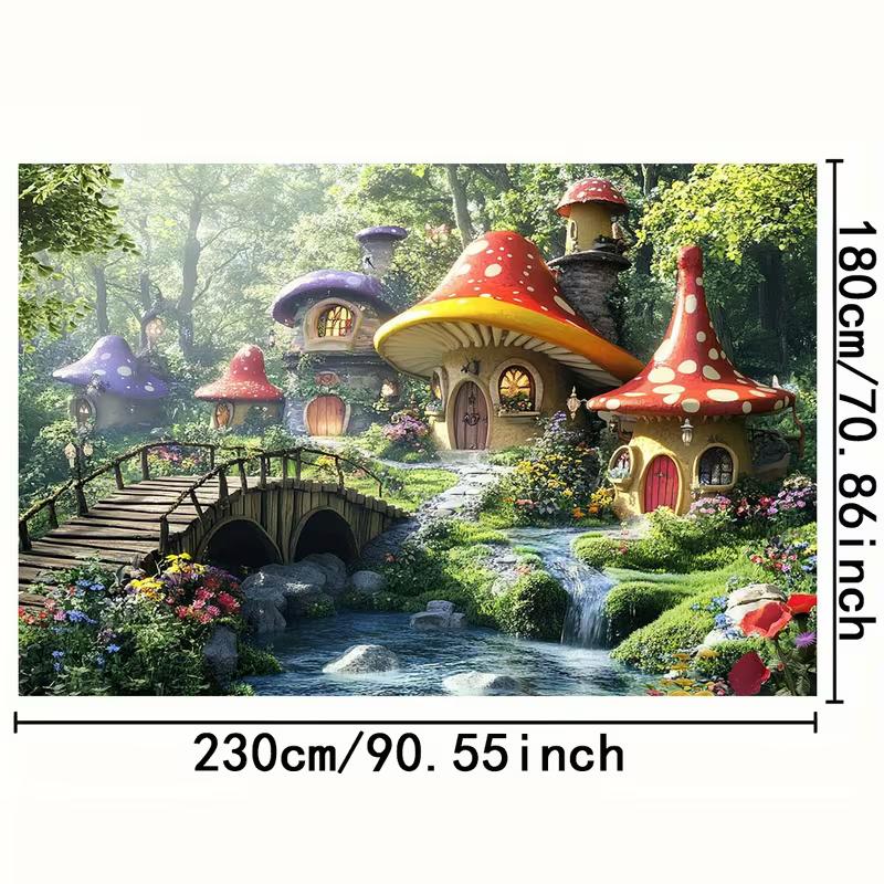 2D Magical Forest Mushroom Houses with Flowers and Waterfall Photo Booth Background 47.2x31.5inch/120*80cm
2D Magical Forest Mushroom Houses with Flowers and Waterfall Photo Booth Background 47.2x31.5inch/120*80cm
