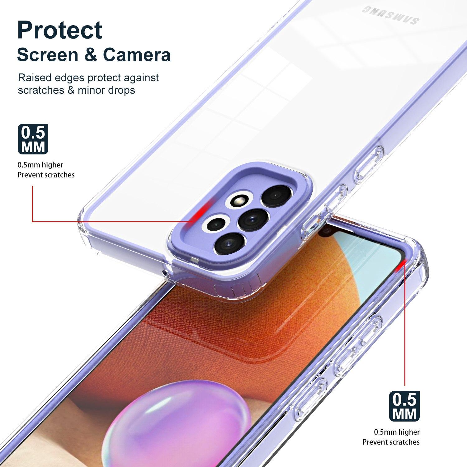 For Samsung Galaxy A73 5G Ultra-thin Clear TPU Phone Case with Colorful Frame Drop-proof Anti-scratch Phone Cover Purple
For Samsung Galaxy A73 5G Ultra-thin Clear TPU Phone Case with Colorful Frame Drop-proof Anti-scratch Phone Cover Purple