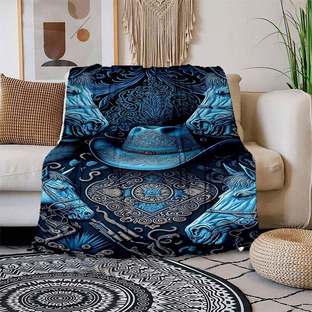 Western Cowboy Hat with Horse Head PatternBlanket Flannel Throw Blanket for Sofa, Bed, Travel, Camping, Office, Couch, Chair, And Bed Gift f 150x180cm
Western Cowboy Hat with Horse Head PatternBlanket Flannel Throw Blanket for Sofa, Bed, Travel, Camping, Office, Couch, Chair, And Bed Gift f 150x180cm