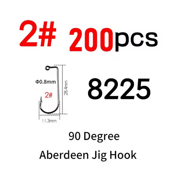 200pcs #8~#6/0 High Carbon Steel 90 Degree Aberdeen Jig Hook Bent Saltwater Long Shank Soft Worm Hooks #1
200pcs #8~#6/0 High Carbon Steel 90 Degree Aberdeen Jig Hook Bent Saltwater Long Shank Soft Worm Hooks #1