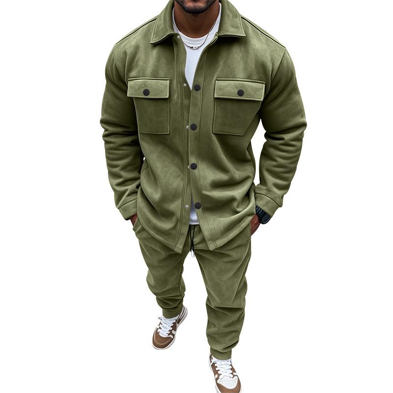 Men s European and American Autumn/Winter Suede Velvet Jacket and Casual Pants Set Large (L) армія зелений колір
Men s European and American Autumn/Winter Suede Velvet Jacket and Casual Pants Set Large (L) армія зелений колір