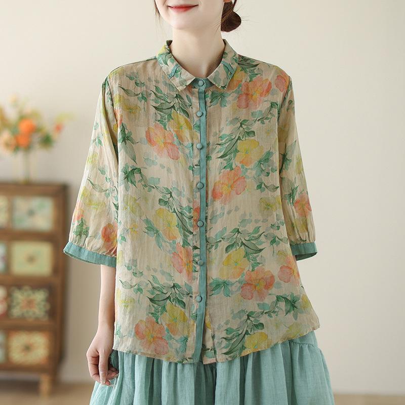 Летняя свободная рубашка с принтом и рукавами семь четвертей для женщин, рубашки, топы L зелёный
Летняя свободная рубашка с принтом и рукавами семь четвертей для женщин, рубашки, топы L зелёный