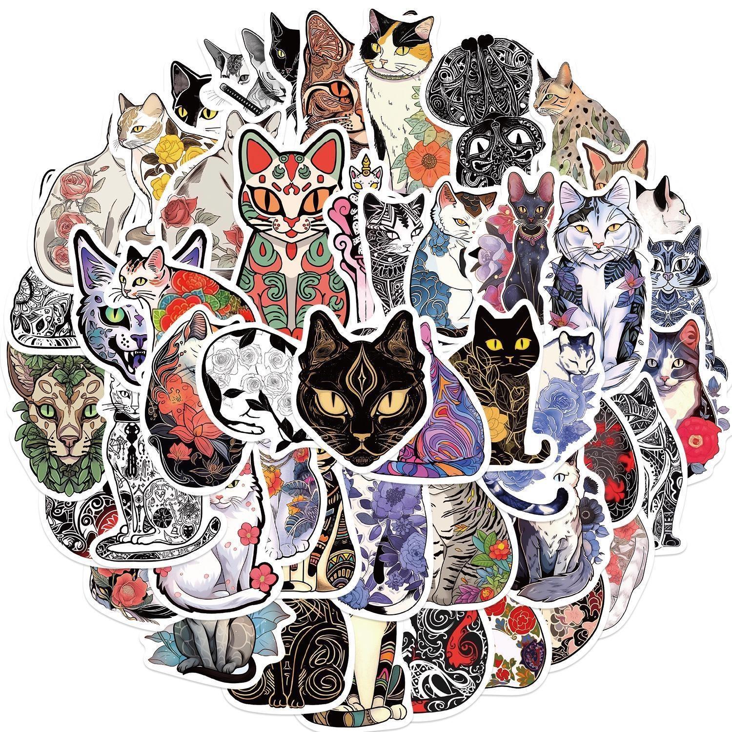 10/50Pcs Cartoon Tattoo Cat Stickers Mysterious Cat Graffiti Stickers for DIY Luggage Laptop Skateboard Motorcycle Bicycle Stickers 10PCS
10/50Pcs Cartoon Tattoo Cat Stickers Mysterious Cat Graffiti Stickers for DIY Luggage Laptop Skateboard Motorcycle Bicycle Stickers 10PCS