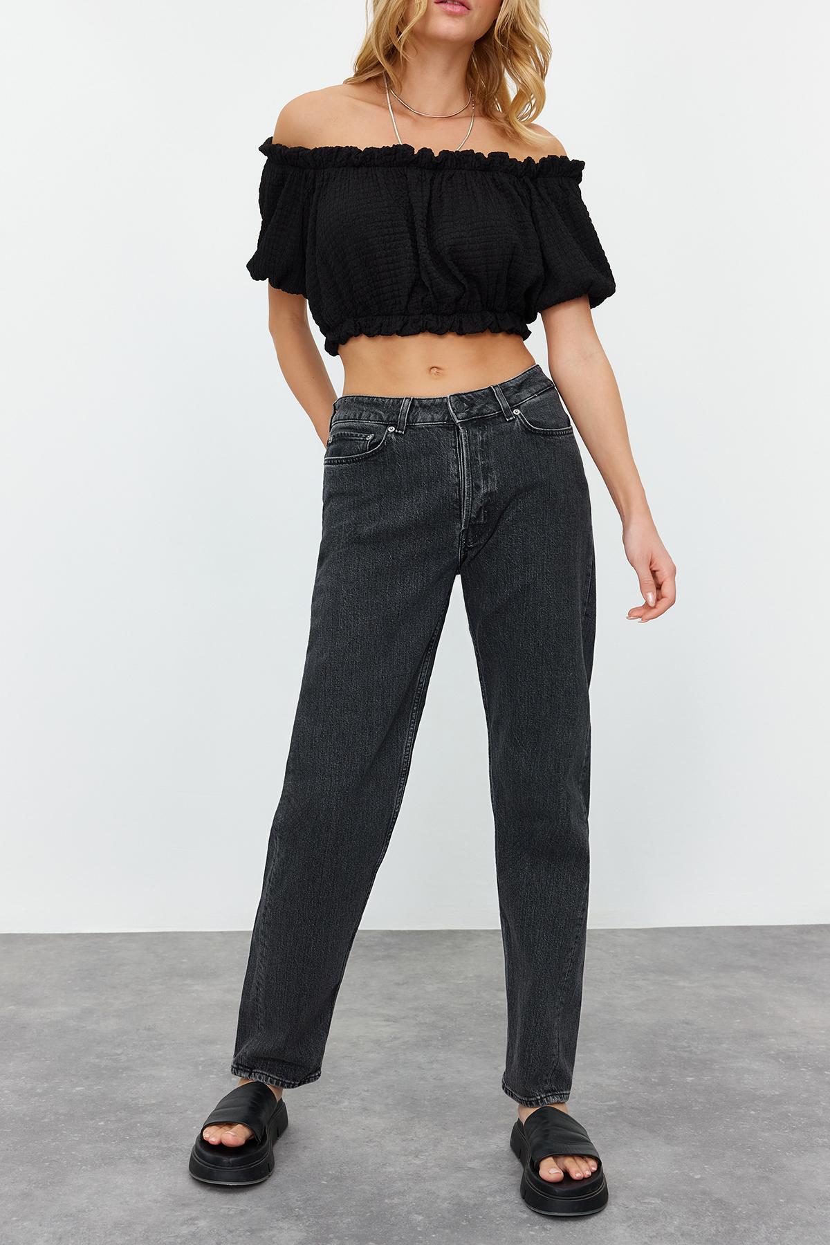 Женские джинсы, модные новые сезонные антрацитовые джинсы для мам с нормальной талией
Женские джинсы, модные новые сезонные антрацитовые джинсы для мам с нормальной талией