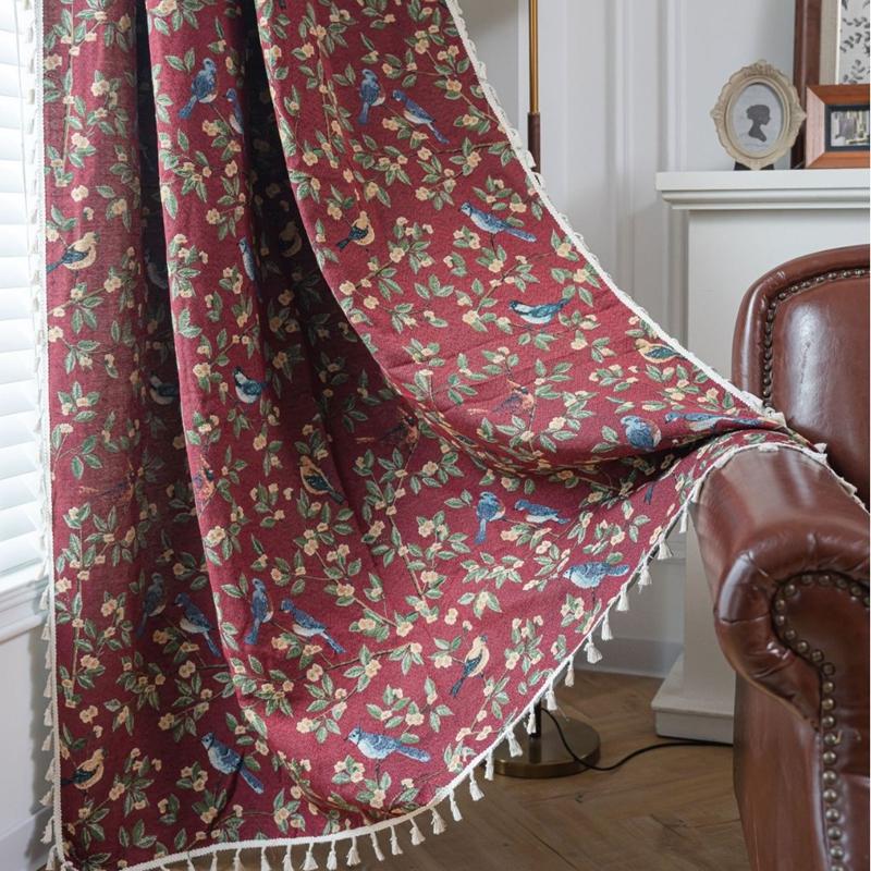 American Style New Jacquard Bouquet Tassels Semi-shading Living Room Bedroom Curtains Balcony Blackout Decorate Valance W150 x H160cm&Punching
American Style New Jacquard Bouquet Tassels Semi-shading Living Room Bedroom Curtains Balcony Blackout Decorate Valance W150 x H160cm&Punching