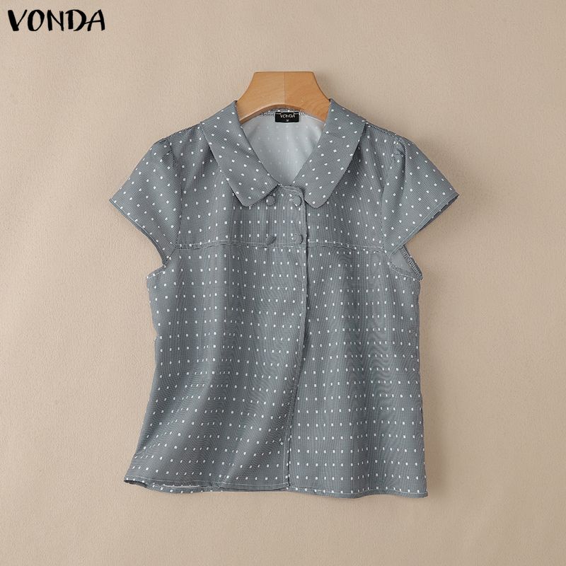 VONDA Ethnic Women Lapel Short Sleeve Buttons Up Polka Dots Print Casual Blouse S серый
VONDA Ethnic Women Lapel Short Sleeve Buttons Up Polka Dots Print Casual Blouse S серый