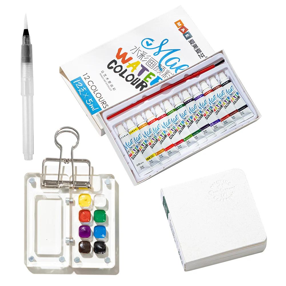 Mini Portable Watercolor Palette Set Watercolor Sketch Book with Binder Clip Travel Paint Palette Acrylic Grid Paint Box
Mini Portable Watercolor Palette Set Watercolor Sketch Book with Binder Clip Travel Paint Palette Acrylic Grid Paint Box