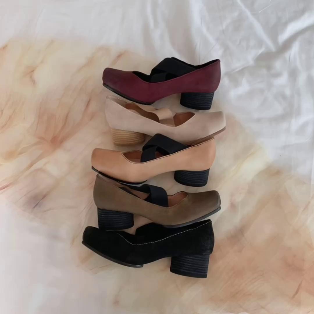 Pig nose square head polished retro cross strap thick heel ballet shoes single shoes 34
Pig nose square head polished retro cross strap thick heel ballet shoes single shoes 34