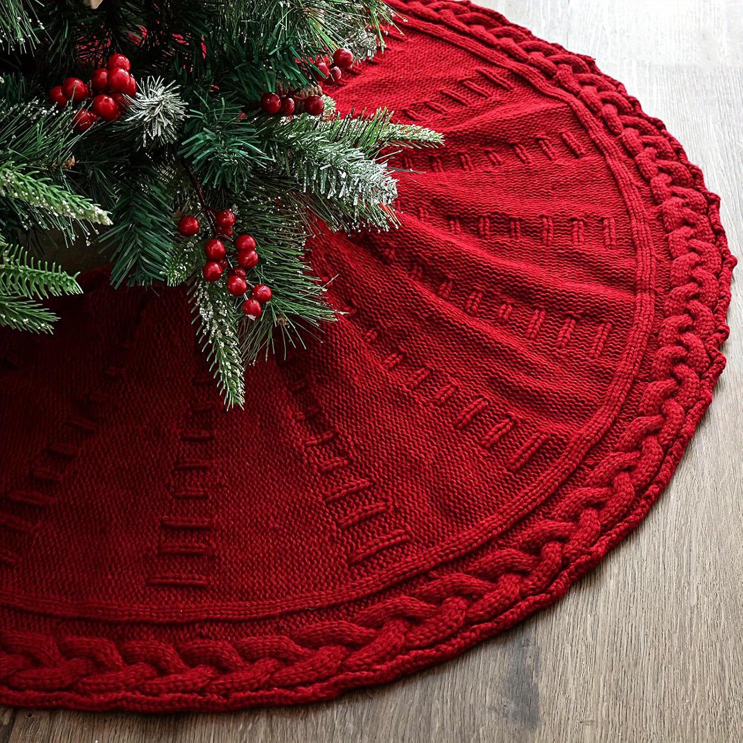 1 Piece, 62cm/24.4 Inch, Knitted Christmas Tree Skirt, Burgundy Tree Skirt, Knitted, Knitted, Thick, Rustic Christmas Tree Decorations Pack of 1 красный
1 Piece, 62cm/24.4 Inch, Knitted Christmas Tree Skirt, Burgundy Tree Skirt, Knitted, Knitted, Thick, Rustic Christmas Tree Decorations Pack of 1 красный