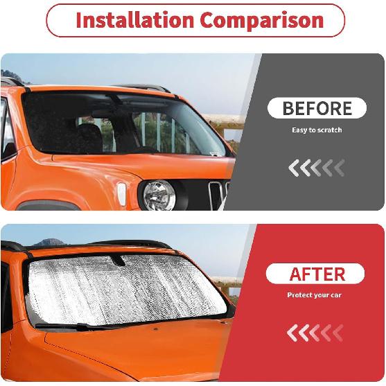 Linskip Custom Sunscreen Windshield Sunshade for 2016-2024 Jeep Renegade, Sun Shade Interior Accessories, Reflective Outer Layer Sun Visor
Linskip Custom Sunscreen Windshield Sunshade for 2016-2024 Jeep Renegade, Sun Shade Interior Accessories, Reflective Outer Layer Sun Visor