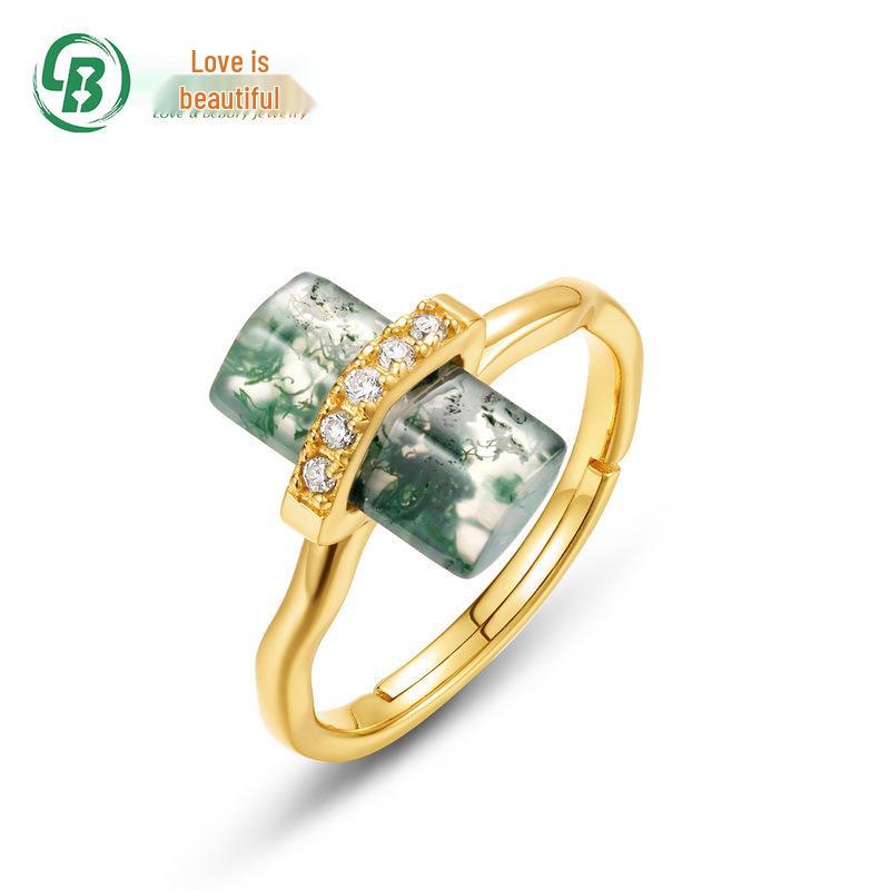 European & American Retro S925 Silver Green Moss Ring - Minimalist High-End Design Adjustable Opening
European & American Retro S925 Silver Green Moss Ring - Minimalist High-End Design Adjustable Opening