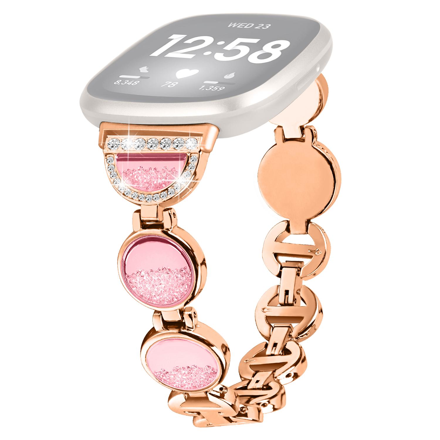 For Fitbit Versa 4/Sense 2 Quicksand Watch Strap Rhinestone Decorated Metal Watch Band Rose Gold
For Fitbit Versa 4/Sense 2 Quicksand Watch Strap Rhinestone Decorated Metal Watch Band Rose Gold