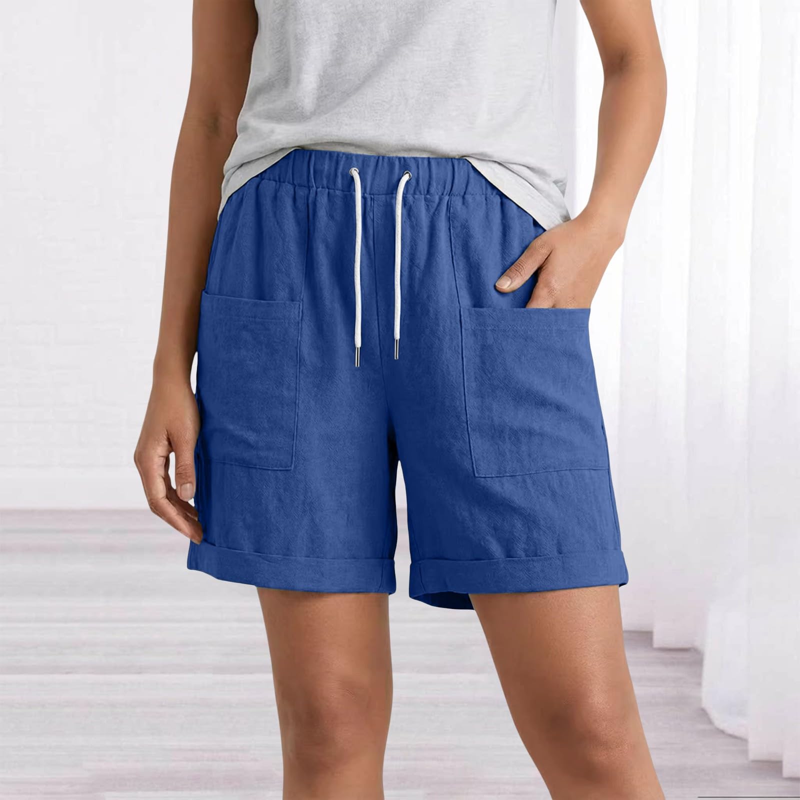 Women’s Linen Casual Shorts with Elastic Waistband Drawstring Adjustable Fit and Large Front Pockets for Everyday Wear L синий
Women’s Linen Casual Shorts with Elastic Waistband Drawstring Adjustable Fit and Large Front Pockets for Everyday Wear L синий