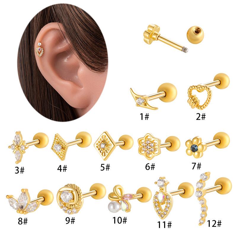 Henson Copper Zirconia Geometric Flower Earrings Stainless Steel Cartilage Piercing Studs
Henson Copper Zirconia Geometric Flower Earrings Stainless Steel Cartilage Piercing Studs