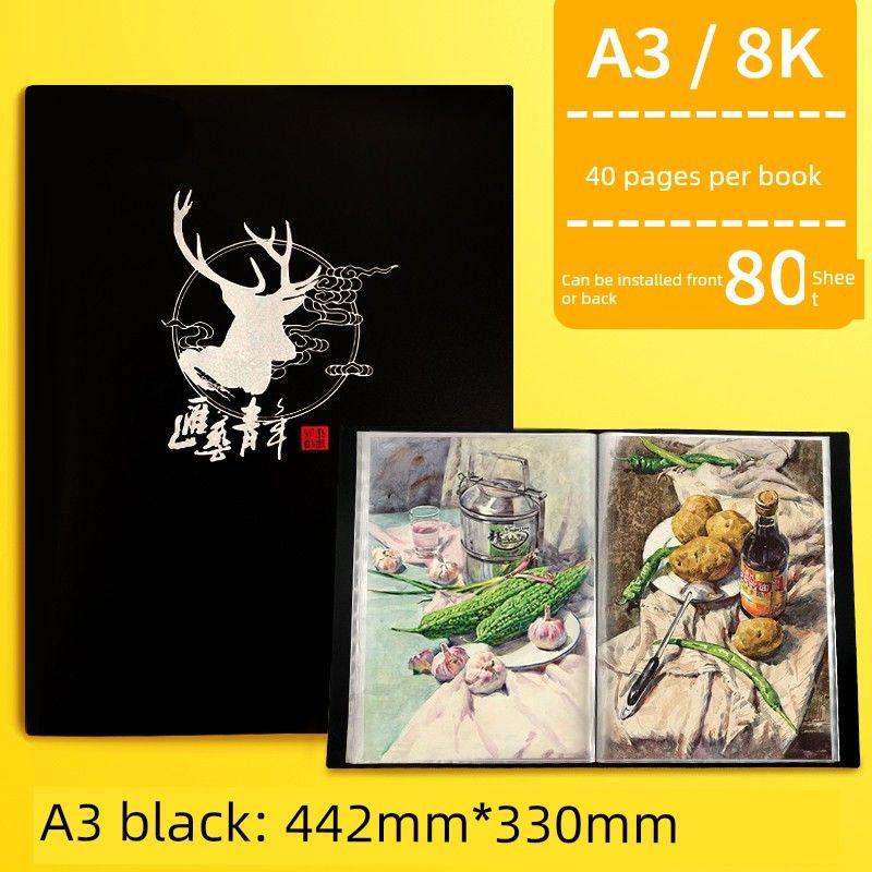 A3 Picture Album Poster Storage Drawing Paper 4K Painting Set Drawing Bag Picture A3 Sketch Board 8K Folder 8K/A3 Black Binder with 40 Pages
A3 Picture Album Poster Storage Drawing Paper 4K Painting Set Drawing Bag Picture A3 Sketch Board 8K Folder 8K/A3 Black Binder with 40 Pages