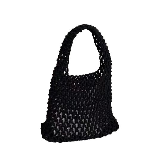 Сумка-тоут ручной работы из хлопковой веревки, плетеная ажурная сумка, женская портативная сумка-тоут для путешествий, пляжа, шопинга чёрный
Сумка-тоут ручной работы из хлопковой веревки, плетеная ажурная сумка, женская портативная сумка-тоут для путешествий, пляжа, шопинга чёрный