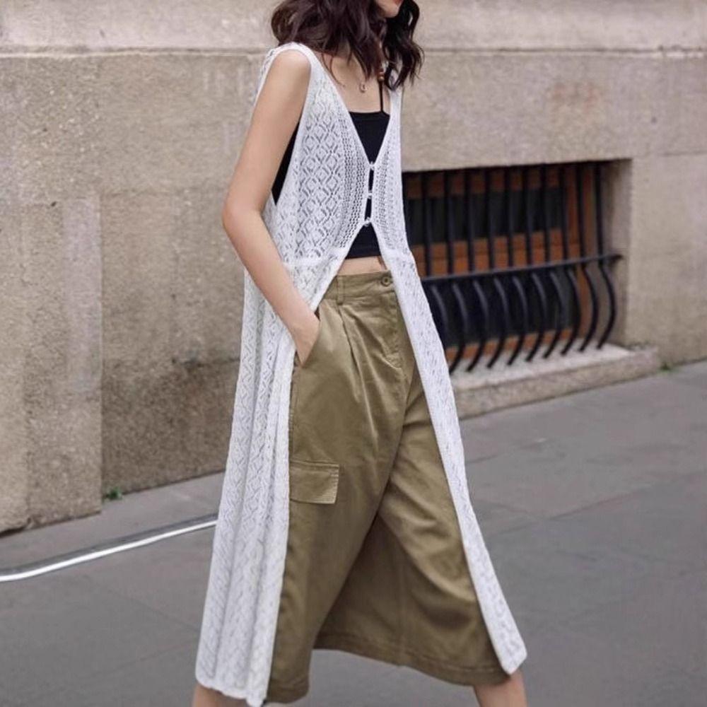 Thin Fabric Hollow Out Dress Loose Fit See Through Dress Fashion Jacquard Knitted Cardigan Summer Black Style 2
Thin Fabric Hollow Out Dress Loose Fit See Through Dress Fashion Jacquard Knitted Cardigan Summer Black Style 2