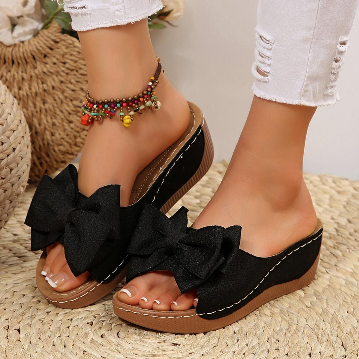 Wedge-heeled Thick-soled One-word Slippers Women s Large Size Bowknot Fish Mouth Beach Sandals and Slippers 36 чёрный
Wedge-heeled Thick-soled One-word Slippers Women s Large Size Bowknot Fish Mouth Beach Sandals and Slippers 36 чёрный