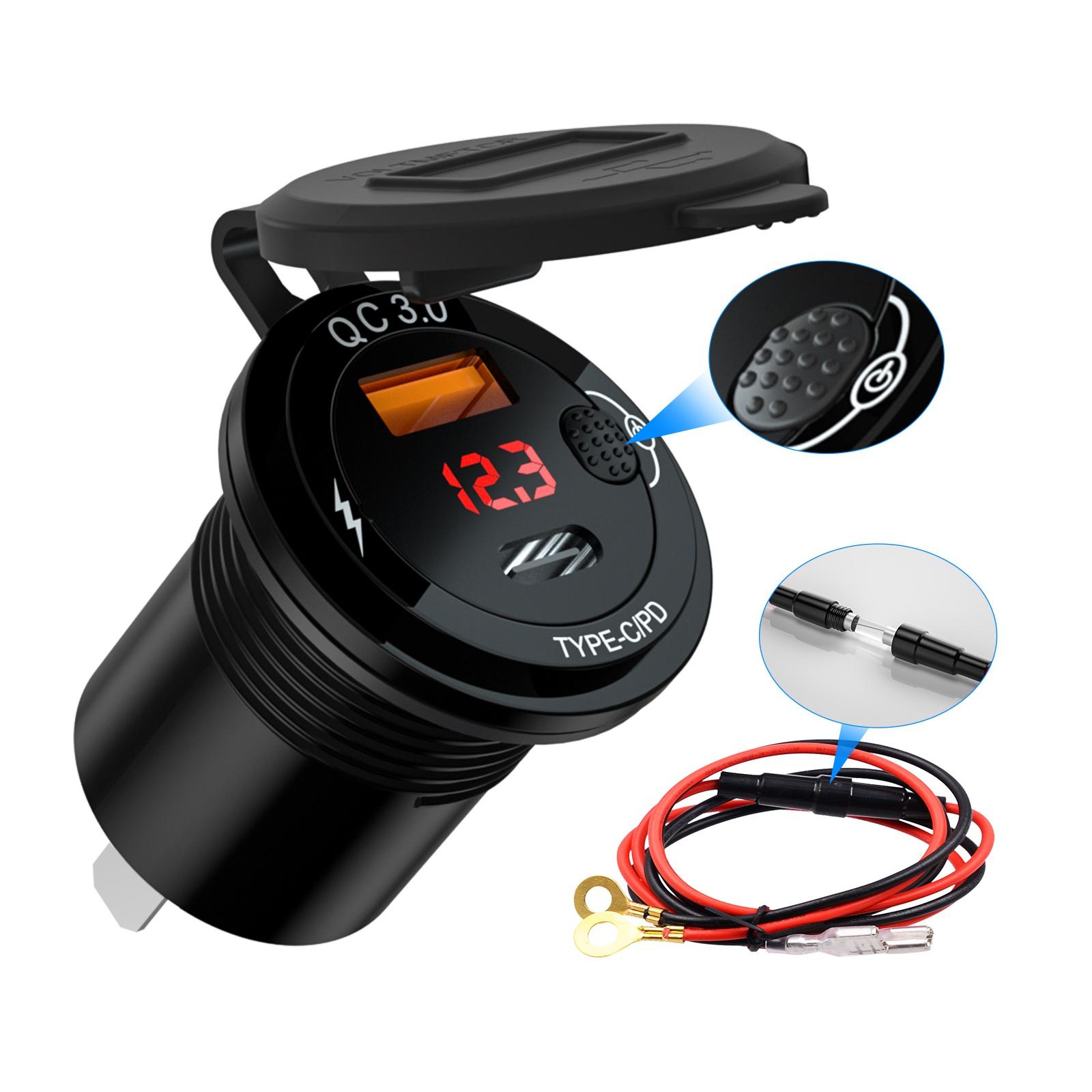 ZH-1427B2 Voltage Display USB+Type-C Dual Ports PD 20W Fast Charging Car Charger with Independent Switch
ZH-1427B2 Voltage Display USB+Type-C Dual Ports PD 20W Fast Charging Car Charger with Independent Switch