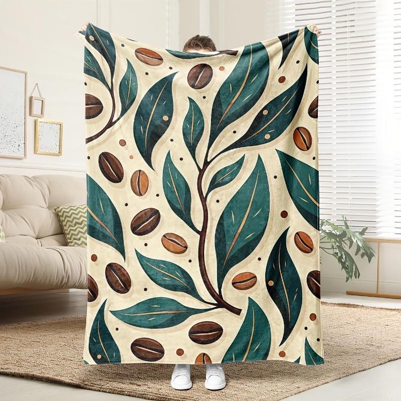 Coffee beans and green leaf patterns Flannel printed blanket suitable for all seasons suitable for living office sofa and travel 75x100cm
Coffee beans and green leaf patterns Flannel printed blanket suitable for all seasons suitable for living office sofa and travel 75x100cm