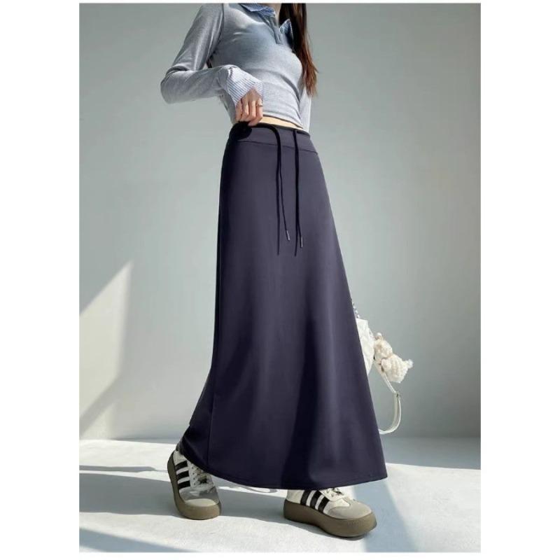 Korean Style Drawstring Slit Skirt Women s Spring and Autumn High-waisted Versatile Straight Drape A-line Mid-length Hip-hugging Skirt XL темно-синього кольору
Korean Style Drawstring Slit Skirt Women s Spring and Autumn High-waisted Versatile Straight Drape A-line Mid-length Hip-hugging Skirt XL темно-синього кольору
