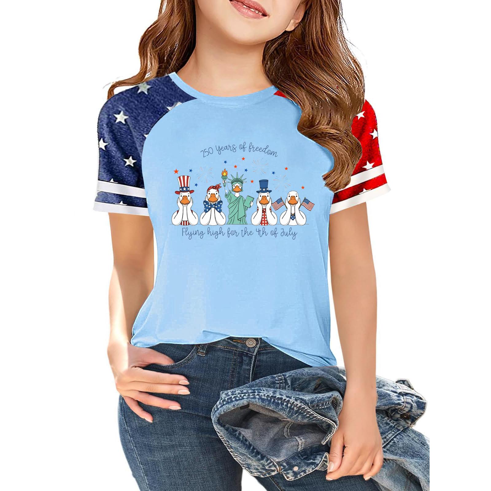 Kids Independence Day Graphic T Shirt Short Sleeve Crew Neck Casual Tee Patriotic Print Lightweight Soft Fabric 140
Kids Independence Day Graphic T Shirt Short Sleeve Crew Neck Casual Tee Patriotic Print Lightweight Soft Fabric 140