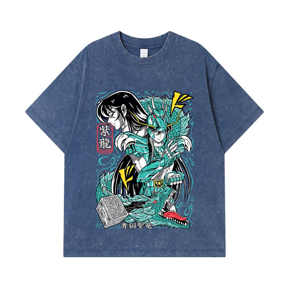 275 GSM Washed T-shirts 100% Cotton Saint Seiya V8 Shiryu Print Unisex Heavy Cotton T Shirt 2XL королівський синій колір
275 GSM Washed T-shirts 100% Cotton Saint Seiya V8 Shiryu Print Unisex Heavy Cotton T Shirt 2XL королівський синій колір