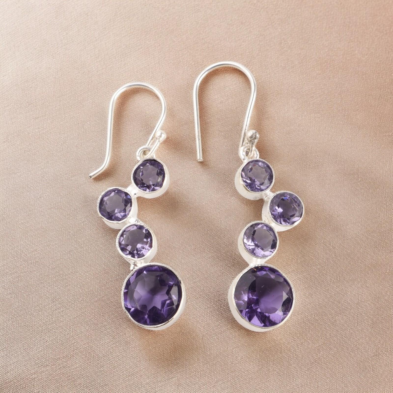 Iolite Gemstone 925 Sterling Silver Handcrafted Jewelry Women Earrings For Gift EE-161-4
Iolite Gemstone 925 Sterling Silver Handcrafted Jewelry Women Earrings For Gift EE-161-4