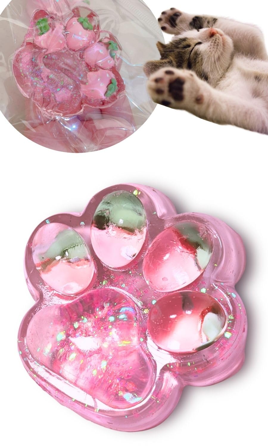 Edges42 Squeeze Paw Print Cat Stress Relief Toy Toy, (Strawberry)
Edges42 Squeeze Paw Print Cat Stress Relief Toy Toy, (Strawberry)