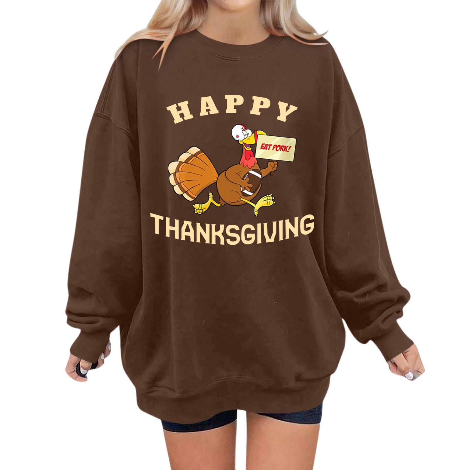 Женская мода повседневная толстовка с длинным рукавом и принтом ко Дню благодарения XL коричневый
Женская мода повседневная толстовка с длинным рукавом и принтом ко Дню благодарения XL коричневый