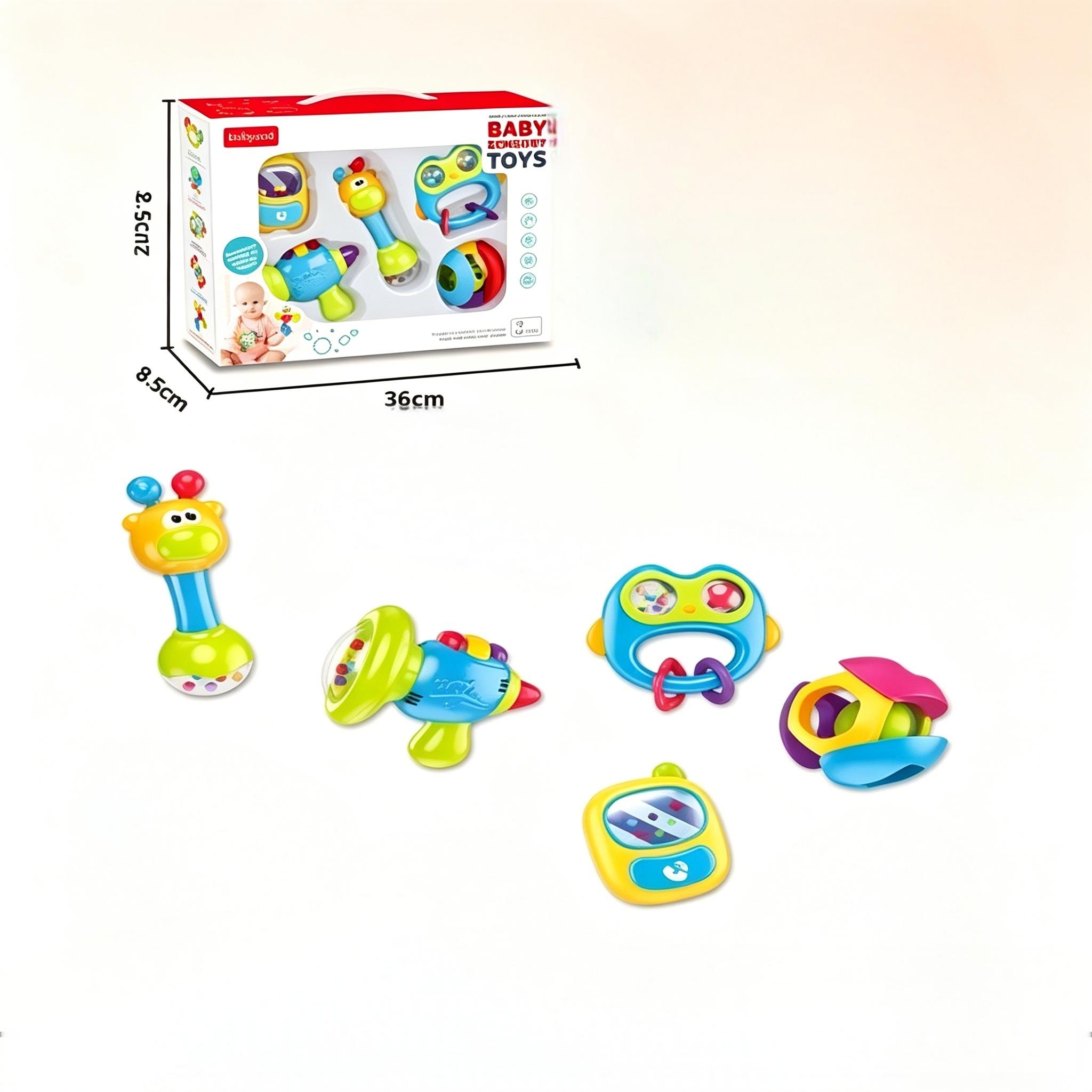 Baby Sensory Toys Set 12M+ 6-in-1 Rattle & Teether, Motor Skills, Hand-Eye Coordination, BPA Free Educational Gift
Baby Sensory Toys Set 12M+ 6-in-1 Rattle & Teether, Motor Skills, Hand-Eye Coordination, BPA Free Educational Gift