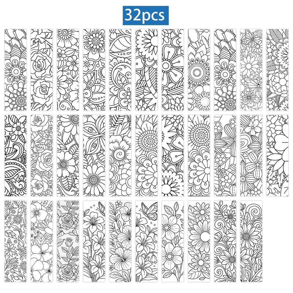32pcs, Coloring Flower Bookmarks, suitable for back-to-school season, Christmas, Halloween, teachers, readers, and birthdays.
32pcs, Coloring Flower Bookmarks, suitable for back-to-school season, Christmas, Halloween, teachers, readers, and birthdays.