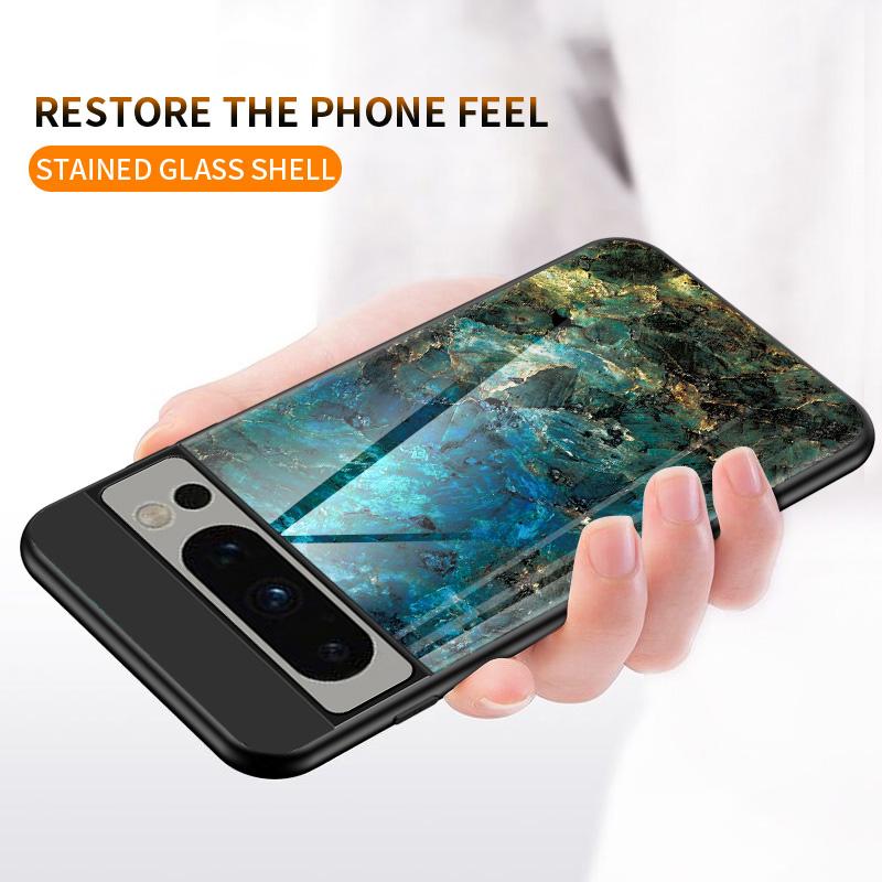 For Google Pixel 8 Pro Tempered Glass Cover Marble Pattern PC+TPU Anti-Scratch Phone Case Emerald Marble
For Google Pixel 8 Pro Tempered Glass Cover Marble Pattern PC+TPU Anti-Scratch Phone Case Emerald Marble