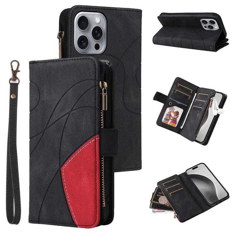 KT Multi-Function Series-5 For iPhone 16 Pro Max Cover PU Leather Dual Color Splicing Wallet Cell Phone Case - Black
KT Multi-Function Series-5 For iPhone 16 Pro Max Cover PU Leather Dual Color Splicing Wallet Cell Phone Case - Black