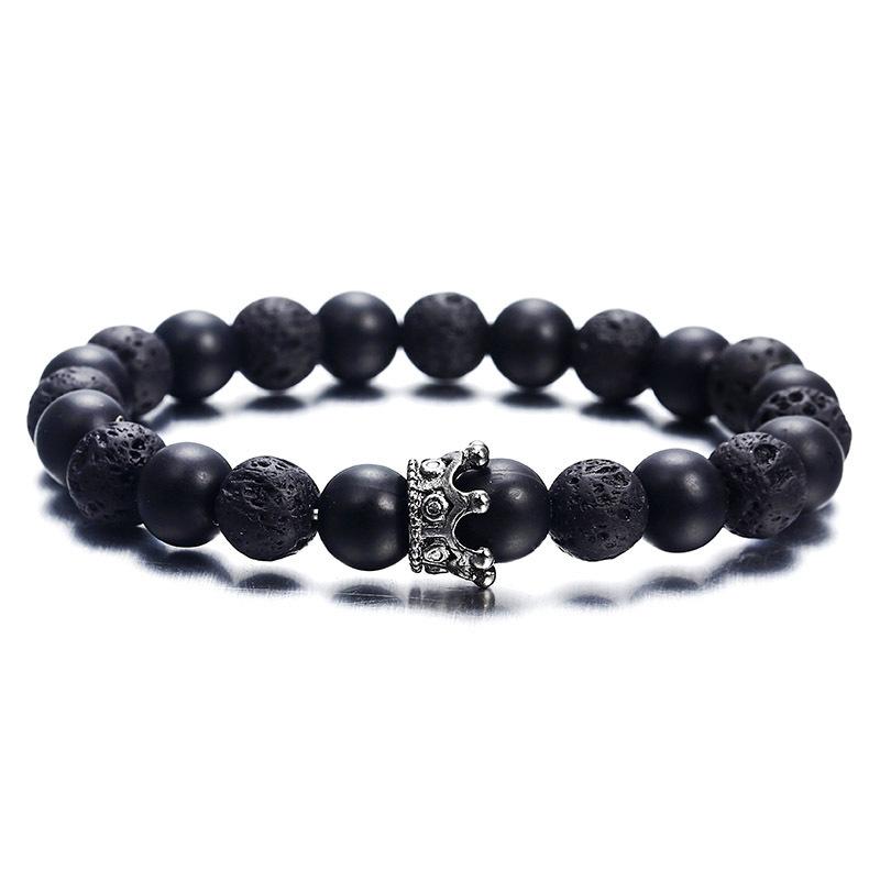 A natural volcanic stone bracelet, suitable for men and women, volcanic stone black and white agate crown bead bracelet, jewelry Christmas gift L029
A natural volcanic stone bracelet, suitable for men and women, volcanic stone black and white agate crown bead bracelet, jewelry Christmas gift L029