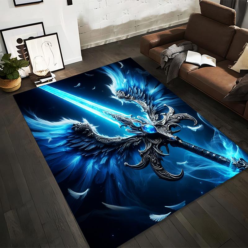 Fantasy Blue Sword and Wings Pattern Carpet for Living Room Decor Suitable for use as an anti-slip for living room bedroom sofas 40x60cm( 15x23in )
Fantasy Blue Sword and Wings Pattern Carpet for Living Room Decor Suitable for use as an anti-slip for living room bedroom sofas 40x60cm( 15x23in )