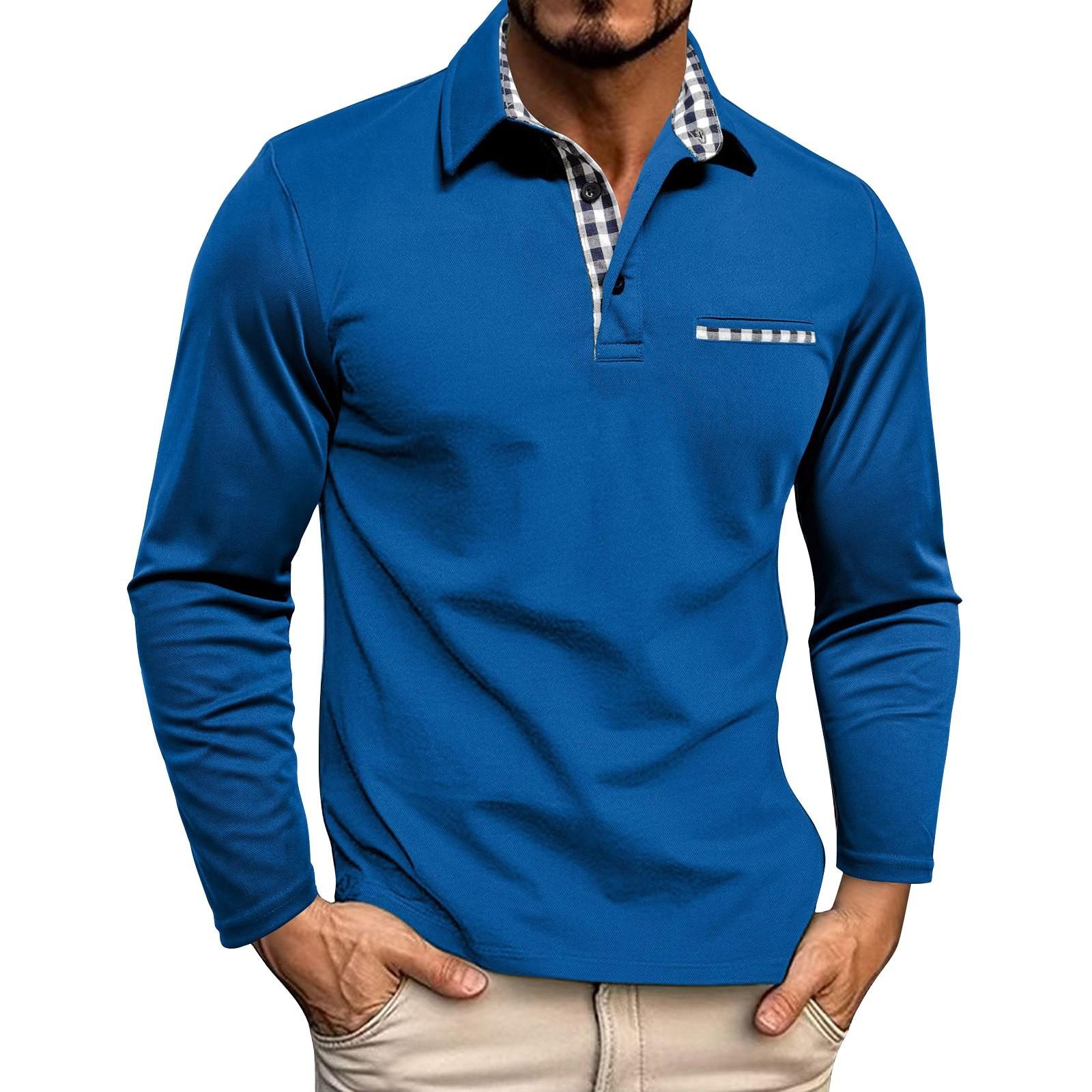 Men s Spring Color Long Sleeve Lapel Shirt Men s Casual Fashion Shirt XL синій
Men s Spring Color Long Sleeve Lapel Shirt Men s Casual Fashion Shirt XL синій