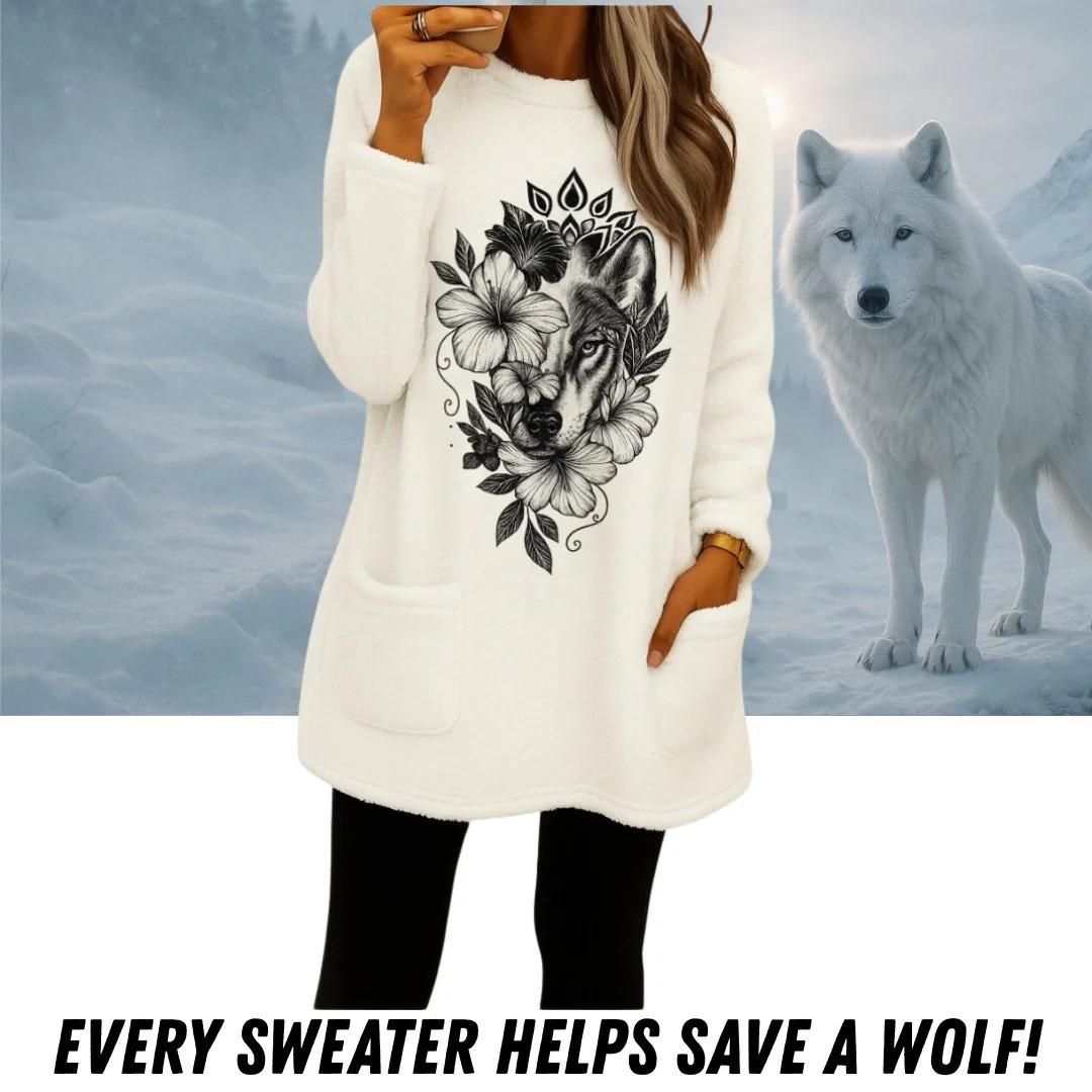 Женский флисовый пуловер с круглым вырезом и принтом арктического волка - Осень/Зима 2025 S белый
Женский флисовый пуловер с круглым вырезом и принтом арктического волка - Осень/Зима 2025 S белый